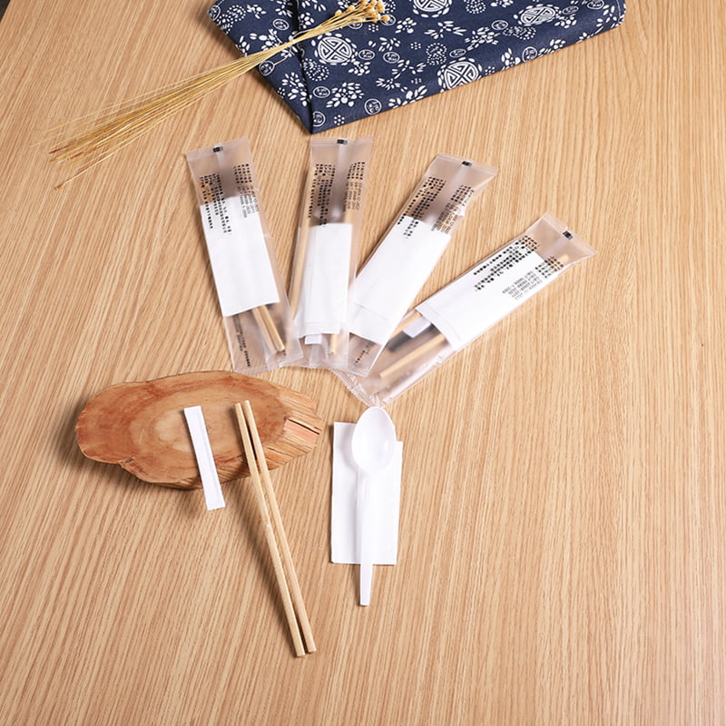 Bamboo Family Chopsticks Set na May Toothpick Serviette Frosted Composite Film Set