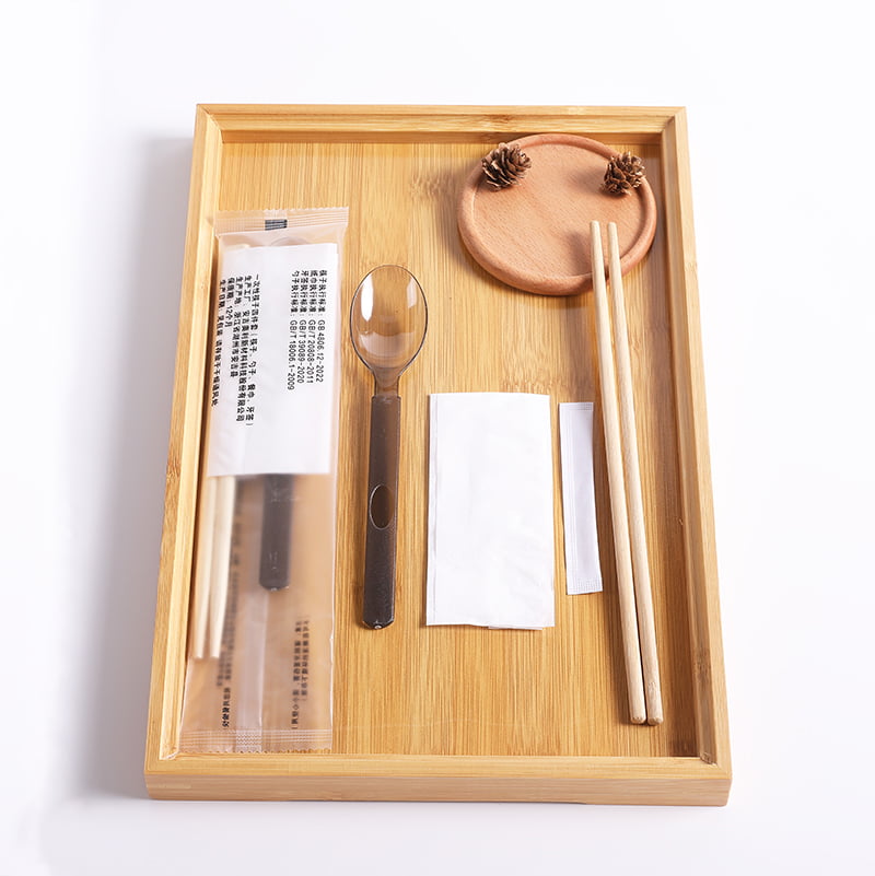Disposable Meal Bag na May Family Chopsticks Spoon At Table Napkin Frosted Composite Film Set